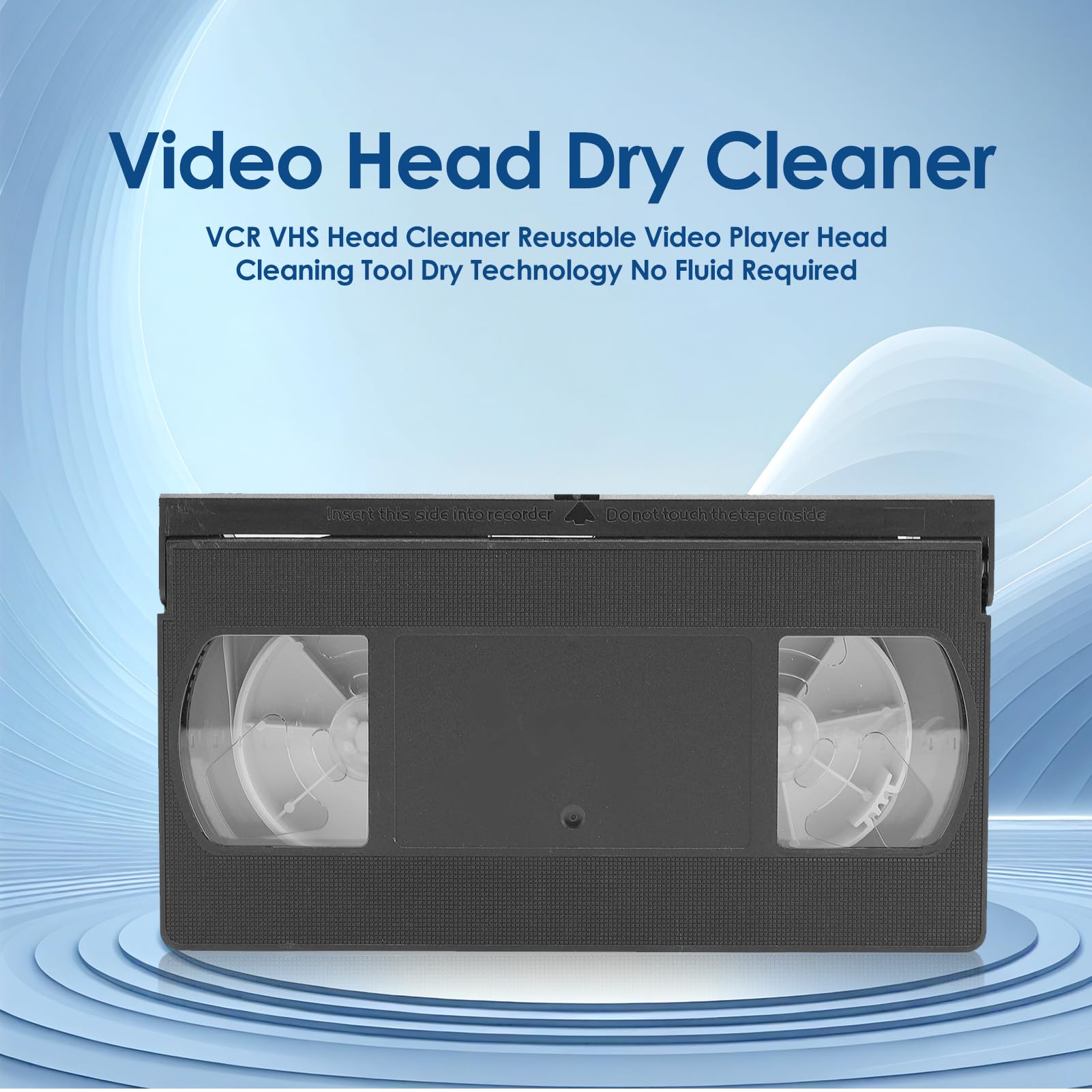 Garsent Pulitore per testine VCR, detergente per testine VHS, detergente per testine video VHS per lettori VCR VHS, tecnologia a secco, riutilizzabile fino a 50 volte, non richiede liquidi