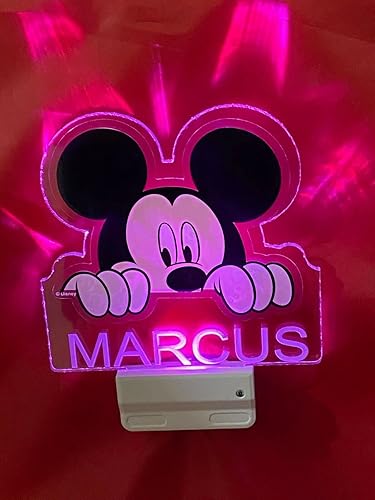 Miniatura 9 de Mirror Mania Store Lámpara de mouse con enchufe de luz nocturna LED personalizada grabada gratis hecha a pedido, decoración de habitación de niñas y