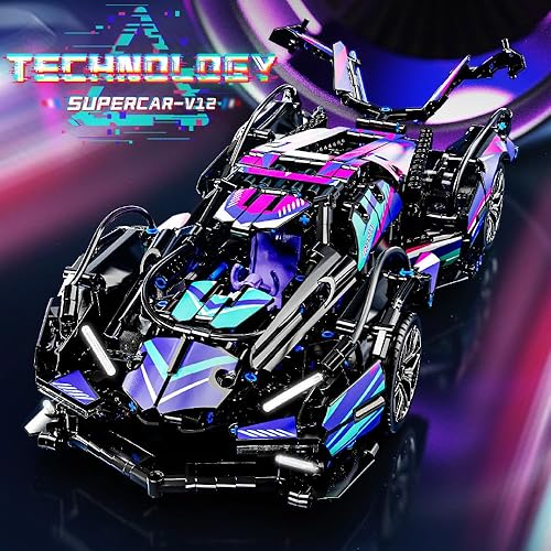 Miniatura 2 de Mesiondy Bloques de construcción de autos deportivos, juguetes para niños, 114 MOC, modelo de coche de carreras, juguete de construcción para