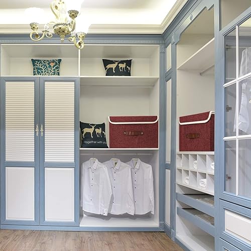 Miniatura 49 de TYEERS Cajas de almacenamiento plegables, contenedores de almacenamiento de tela lavable con tapas, 14.9 x 9.8 x 9.8 pulgadas, paquete de 2, gris