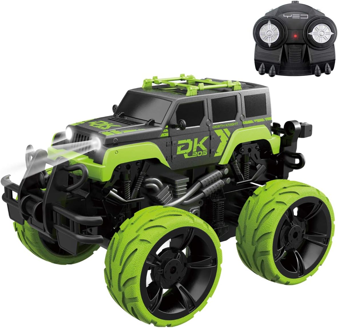 Fistone RC Monster Truck 2.4G Remote Control Stunt Car, 360 Degree Spinning Dancing Stunt High Speed Off-Road Vehicle Dune Buggy Hobby Toys with Lights and Music for Kids and Adults
