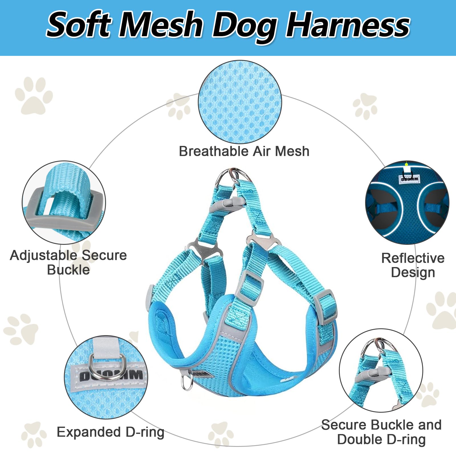 Ledeak No Pull Harness for Dogs Breathable Mesh Step in Dog Harness, Adjustable Dog Harnesses - Image 2