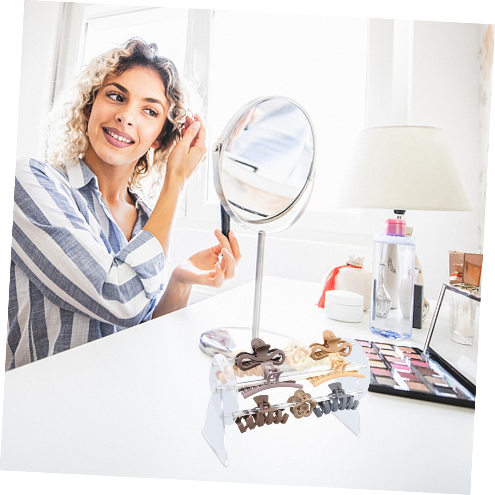 Baluue Pinces à Cheveux Design Compact et Gain de Place en Acrylique Robuste Organisateur Évite Fissures pour Magasins et Maisons