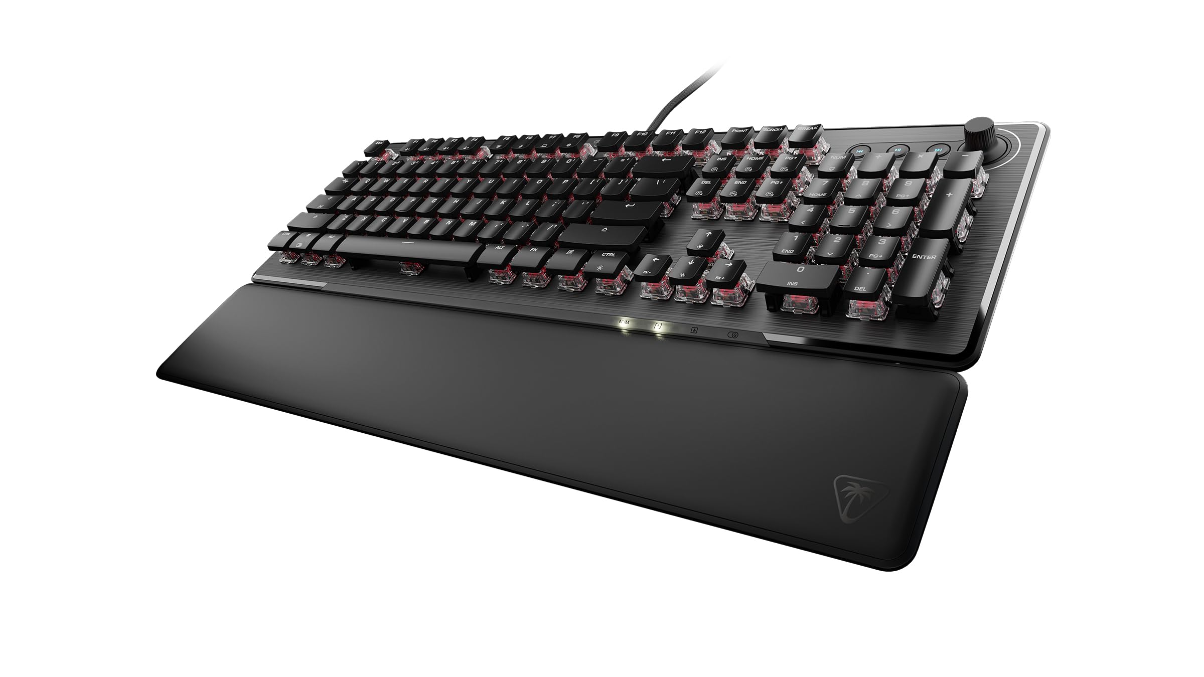 Turtle Beach Vulcan II – mechaniczna klawiatura gamingowa PC, przełącznik Tactile Titan II, podświetlane przyciski, zdejmowana podkładka pod nadgarstek, układ DE