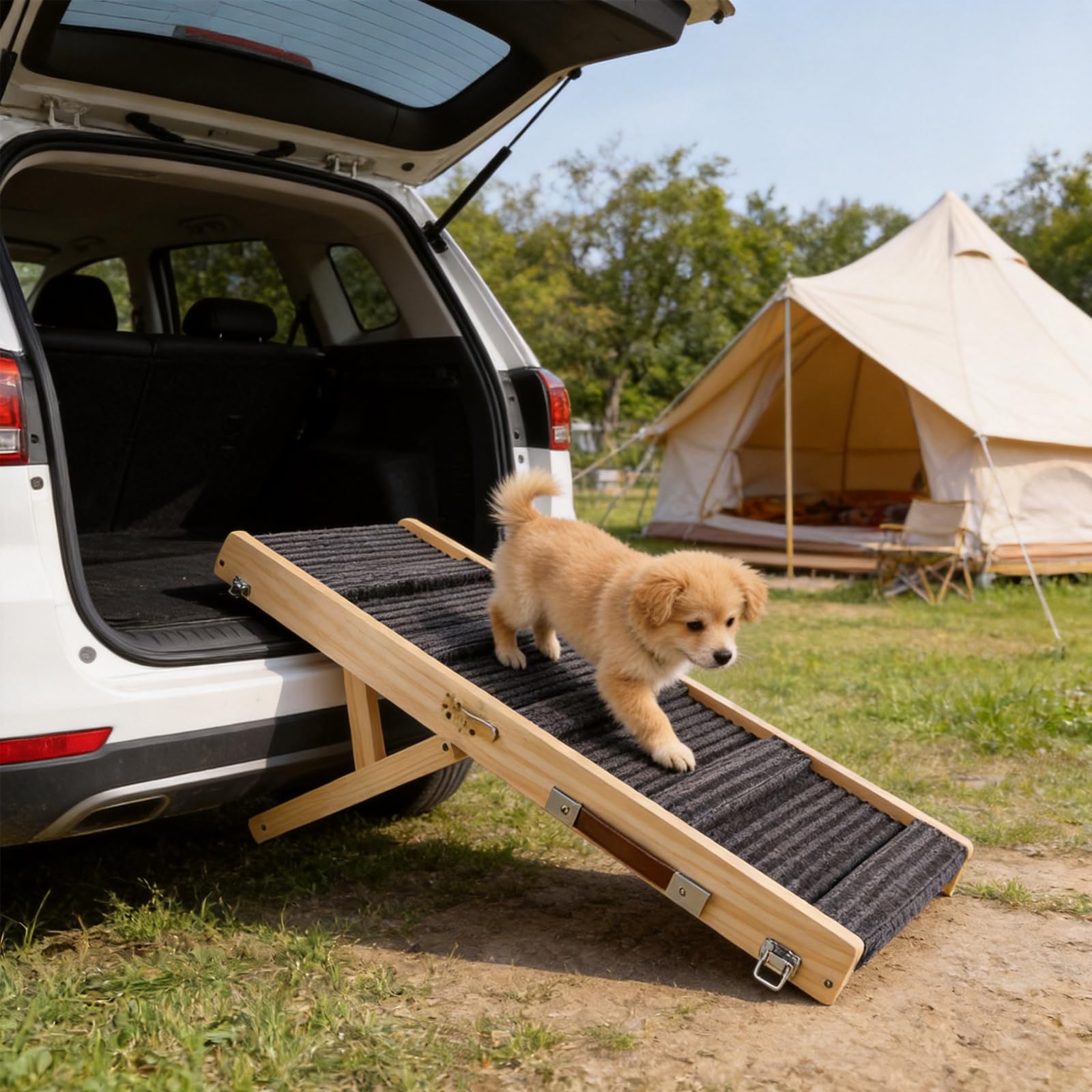 Rampe de chien antidérapante, pliable, extra large, charge jusqu'à 50 kg, réglable, pour petits chiens, canapé, lit et voiture