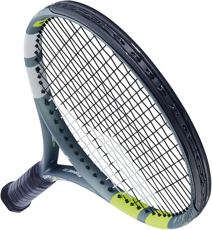 Raqueta de Tenis Babolat Evo Aero Strung, Gris Verde/Amarillo – 2da Gen miniatura 5
