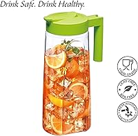 Vista 2 de Amazing Abby - Slim - Tritan Pitcher (64 oz), Unbreakable Plastic Water Pitcher with Lid, BPA-Free, Heat-Resistant, Dishwasher-Safe, Great for Both