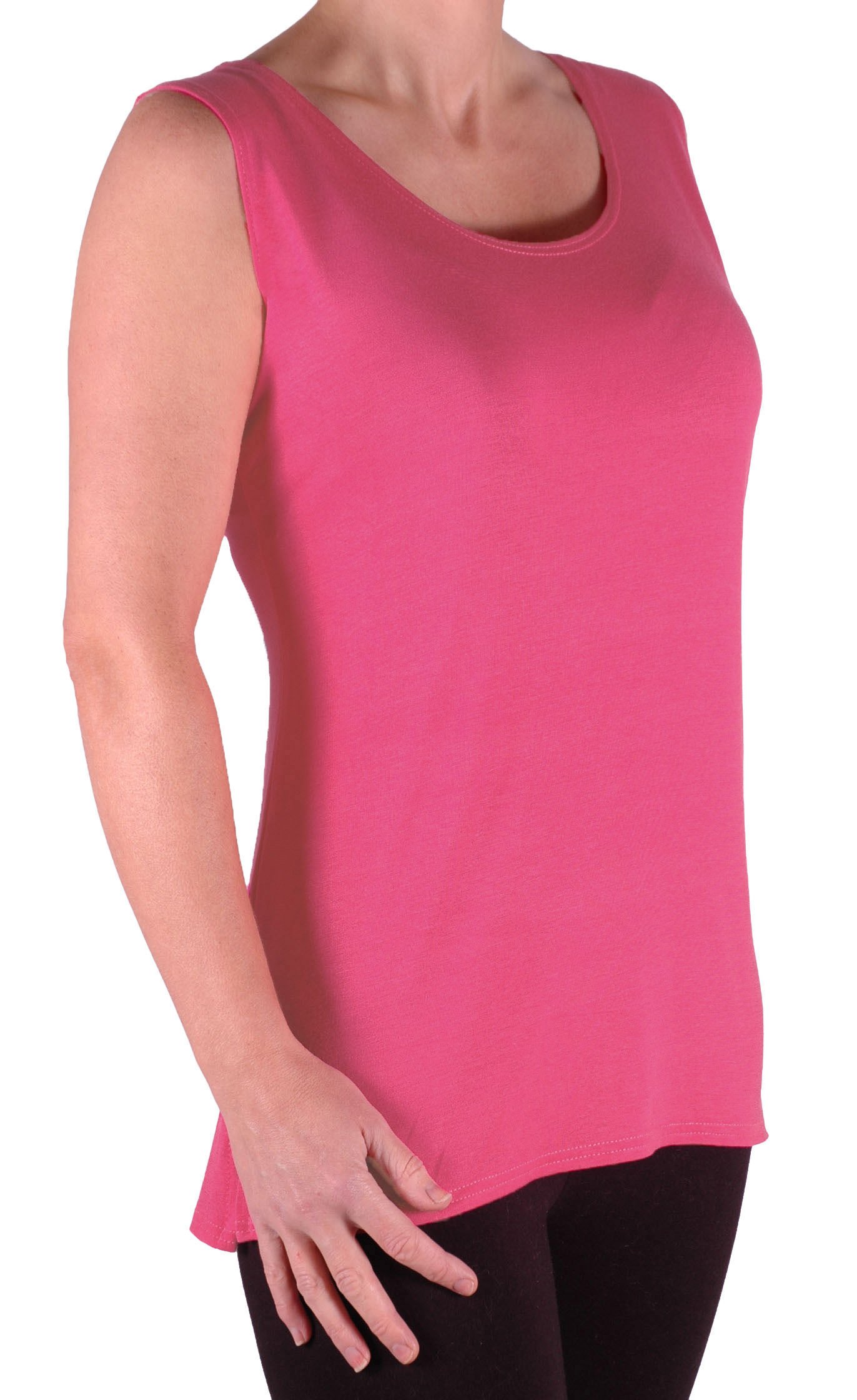 EyeCatch TM - Virginia Womens Cami Top Ladies Plus Size Long Camisole Vest Coral Size 12/14