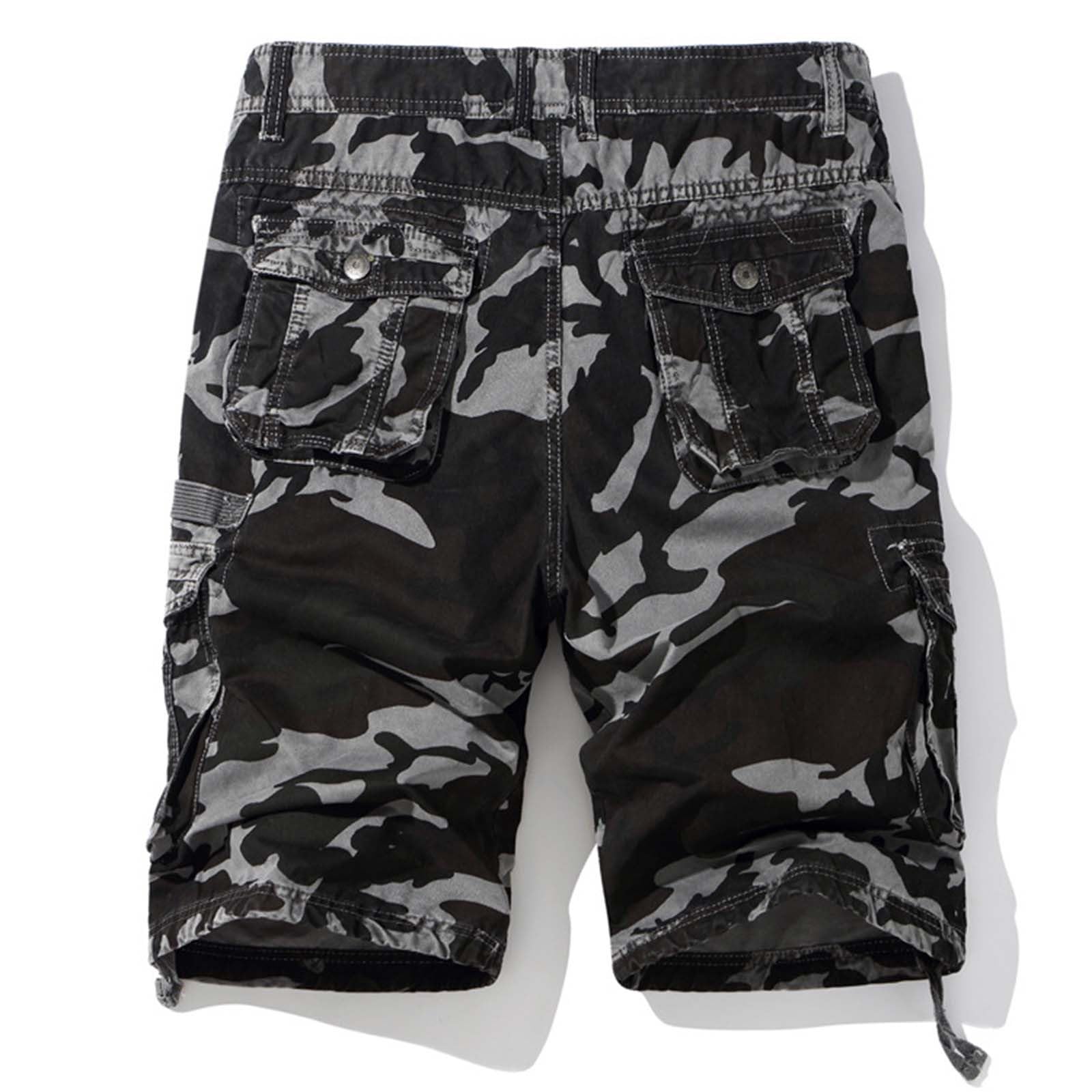 Pantalones cortos cargo de camuflaje para hombre, pantalones cortos de trabajo de camuflaje para hombre, pantalones tácticos retro para exteriores, pantalones cortos casuales de verano, senderismo