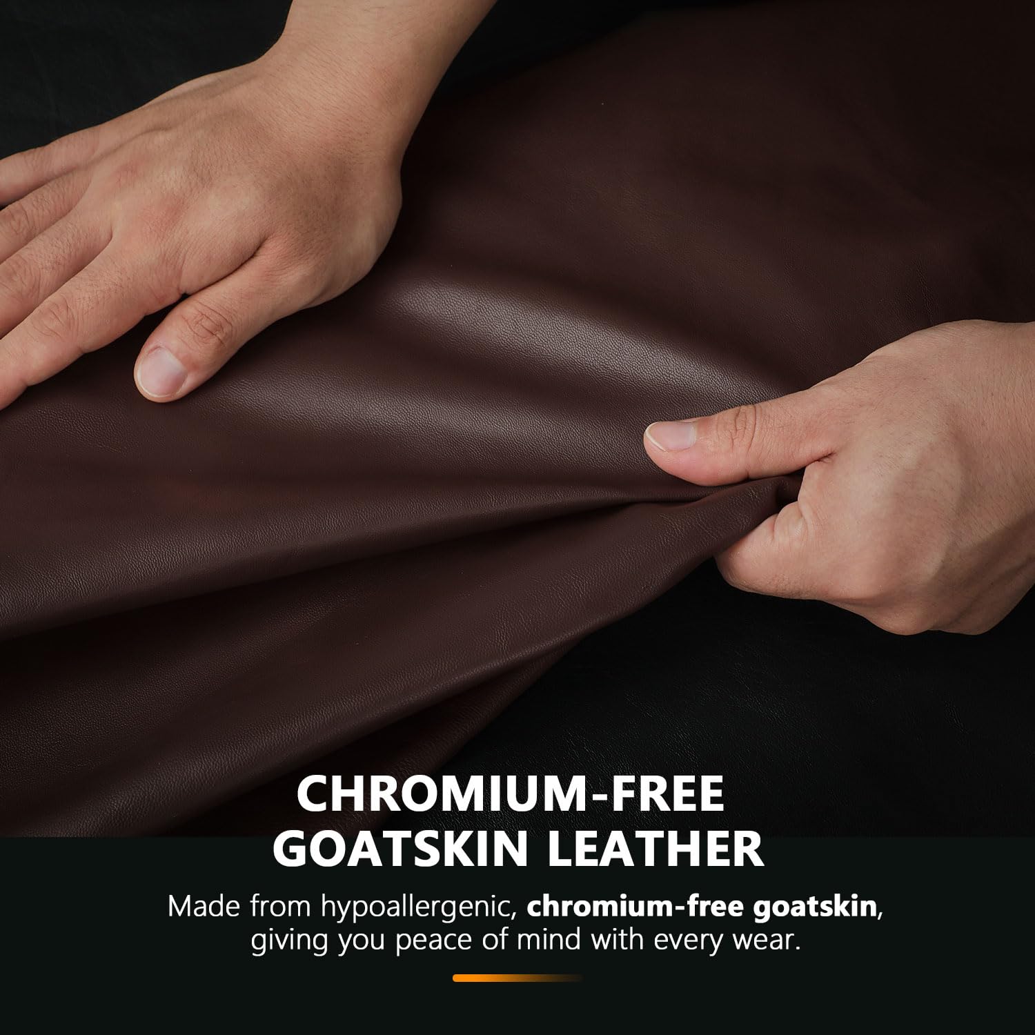 GSG SINCE 1998 Guantes Piel Hombre y Cuero – Cuero Auténtico Sin Cromo, Compatibles con Pantalla Táctil, Guantes de Invierno para Conducir con Forro de Cachemira M180807