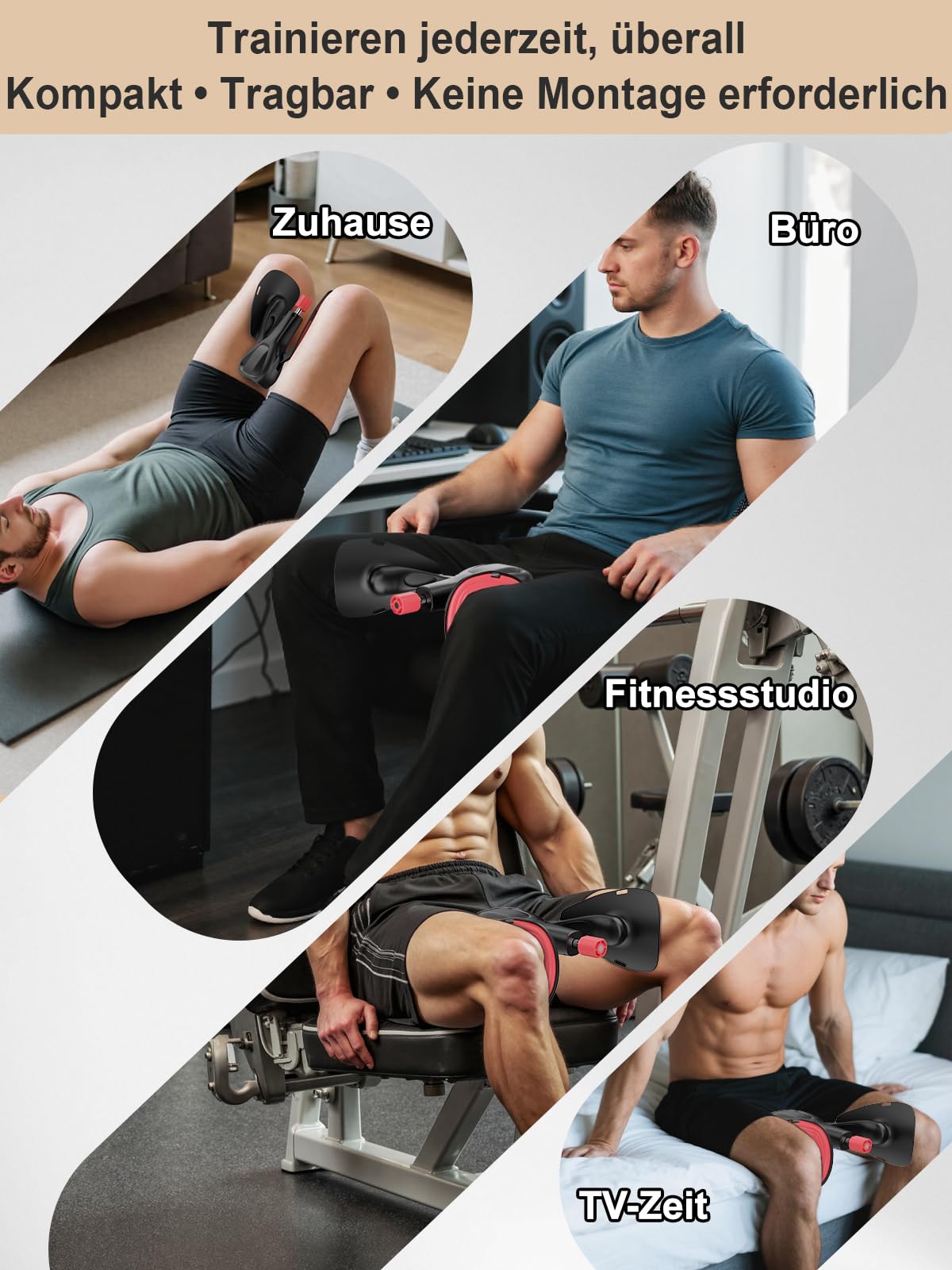 Beckenboden Oberschenkeltrainer 35 kg Verstellbarer Kegel Beintrainer für Zuhause Postpartum Erholung für Frauen und Männer, mit Band