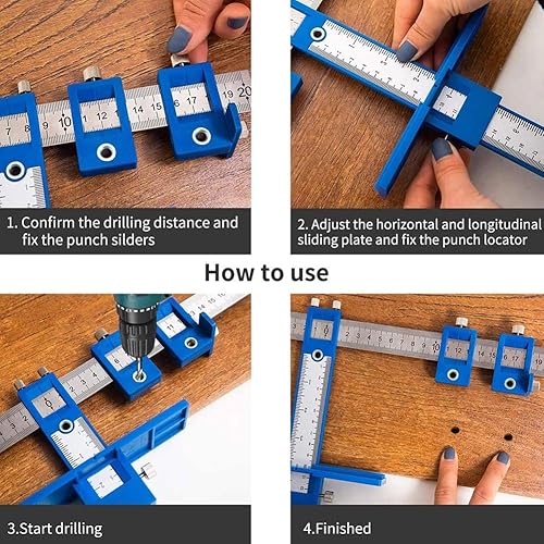 Miniatura 5 de JoyTube Herramienta localizadora de perforación, herramienta de guía de plantilla de taladro, agujeros de perforación para la instalación