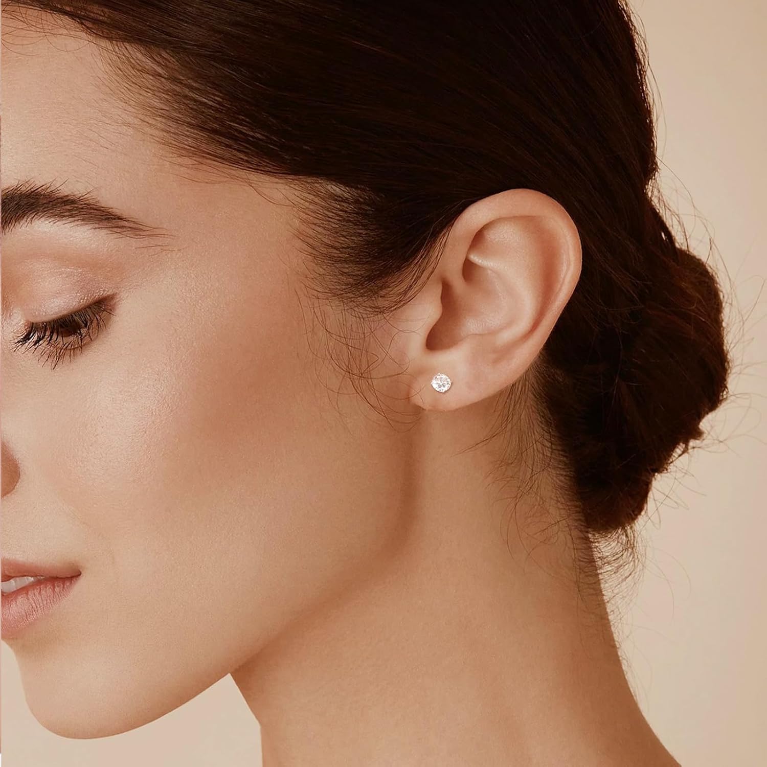 6 Pairs 14K Cubic Zirconia Stud Earrings for Women Men 20G Screw Flat Back Earrings 316L Stainless Steel Cartilage Earrings Hypoallergenic Men Earrings - Image 7