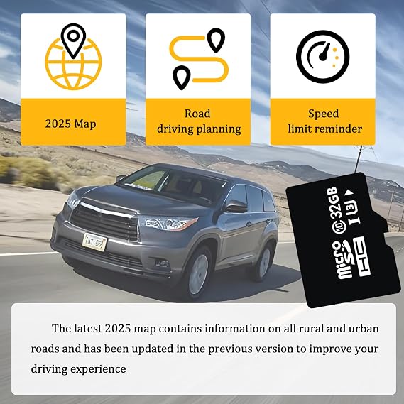 Latest 2025 Maps Updated 86271 0E077 Navigation SD Card Compatible with Toyota Highlander 4Runner Corolla RAV4, 2025 Maps GPS SD Card Replace 86271-0E077