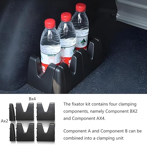 Miniatura 6 de Bloque organizador de carga para maletero de automóvil, 4 divisores de almacenamiento multiusos para botas de alfombra de lana, accesorios de