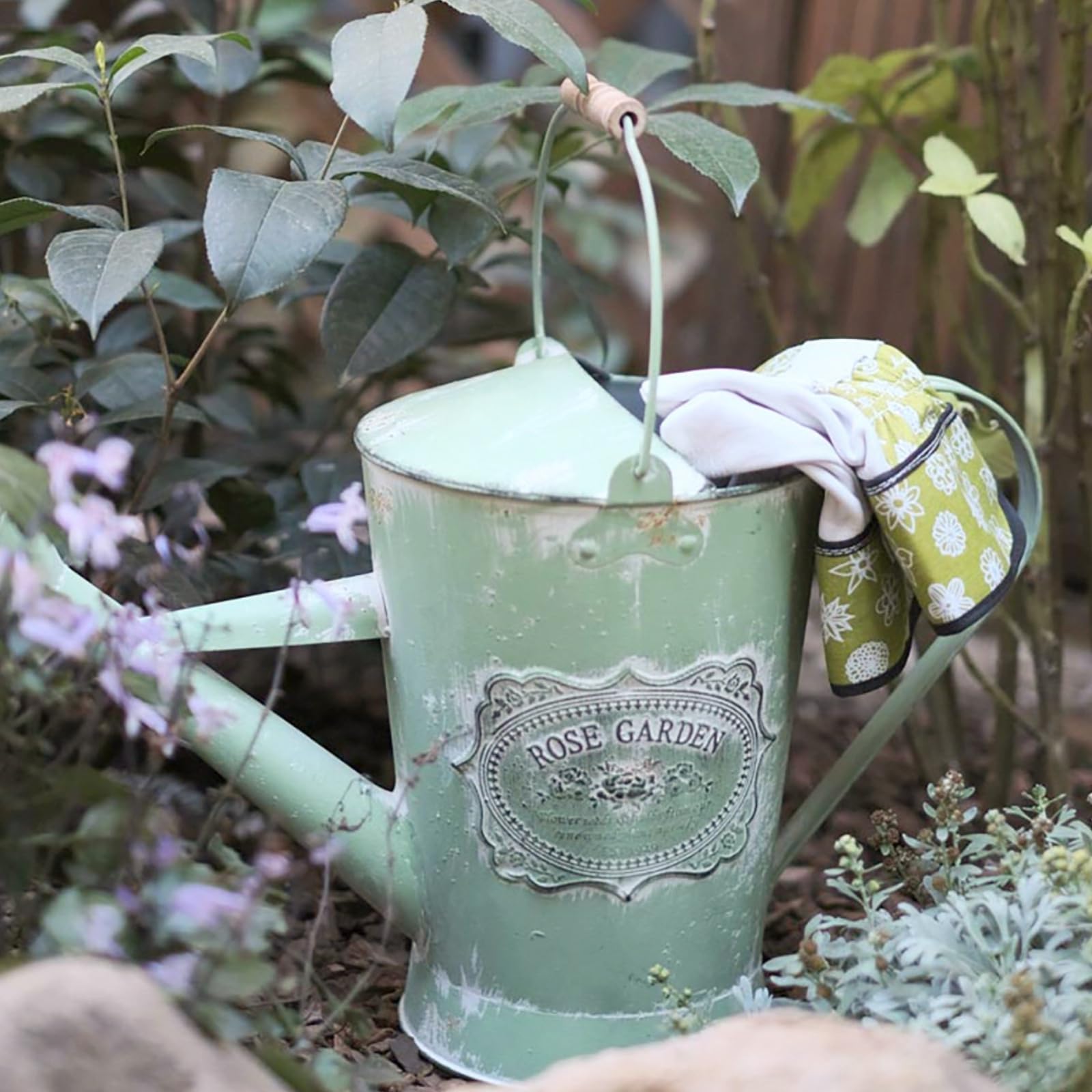 MagiDeal Annaffiatoio Metallo Innaffiatoio Giardino Brocca Irrigazione Recipiente Acqua Piante con Beccuccio Lungo E Manico Curvo Finitura Vintage Anticata Adatto per Balcone Terrazzo Aiuole Casa