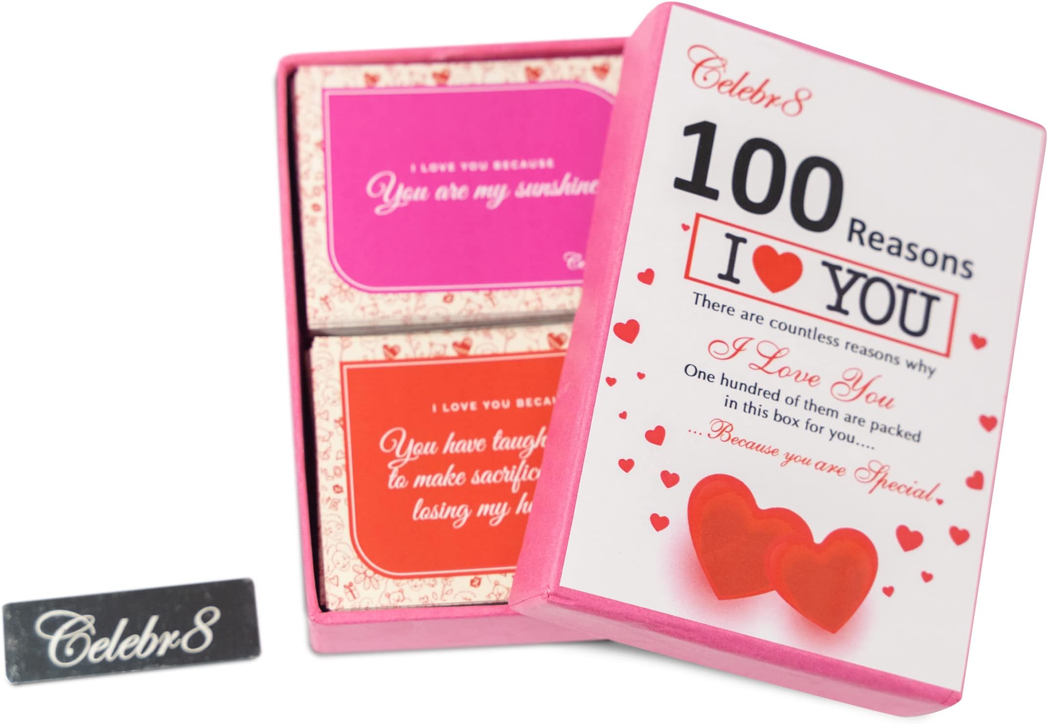 Celebr8 52 Reasons I Love You Printed On Deck of Cards Valentine Gift Box-Valentine Gift for Girlfriend Boyfriend Husband Wife, Special Gifts For Couple Lovers, Greeting Card for Love