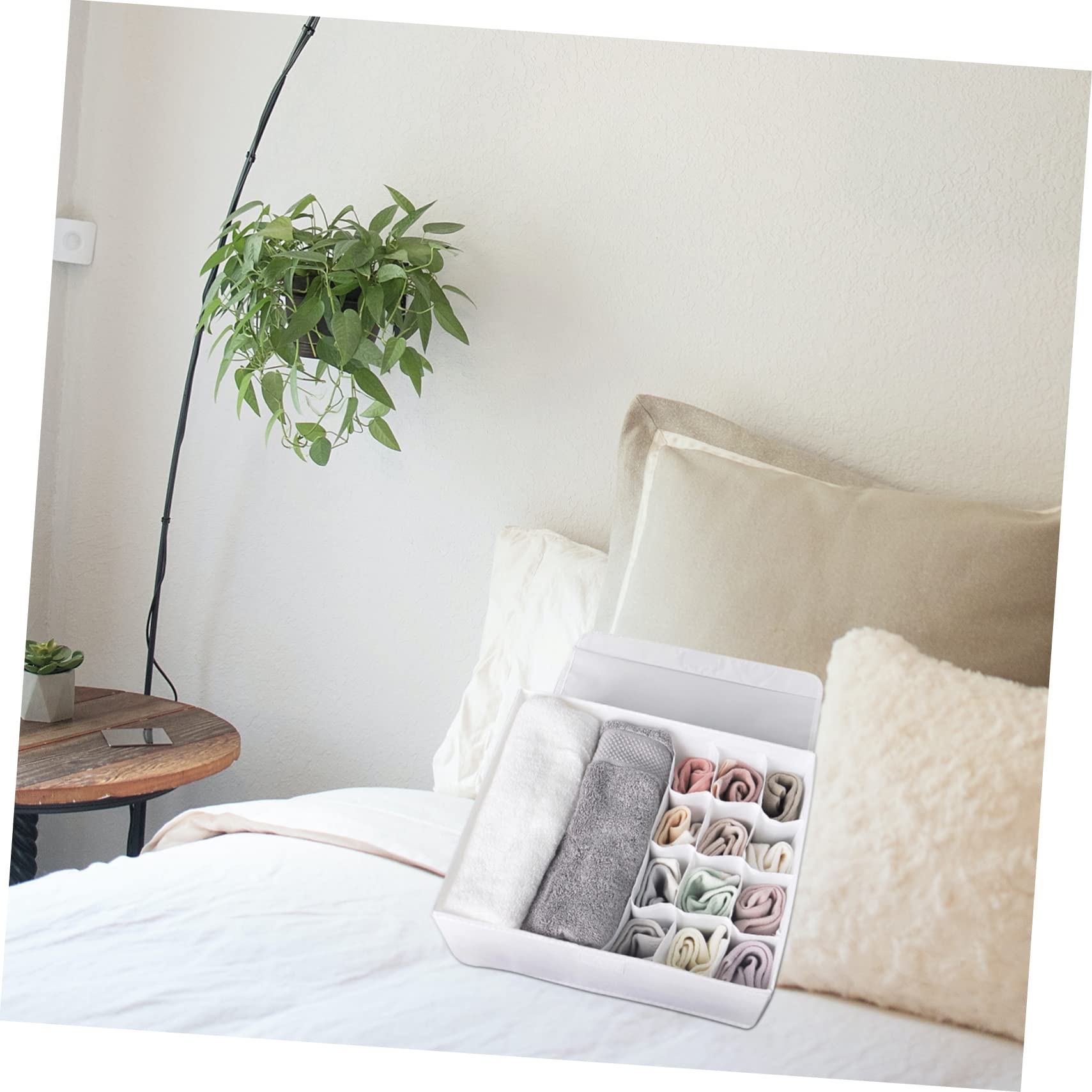 Alipis 2pezzi Scatola Di Organizzazione Per Intimo Femminile Oxford Con Coperchio Contenitore Per Cassetto Per Mutande Calze Regali e Accessori Scomparti Per Organizzazione Efficiente