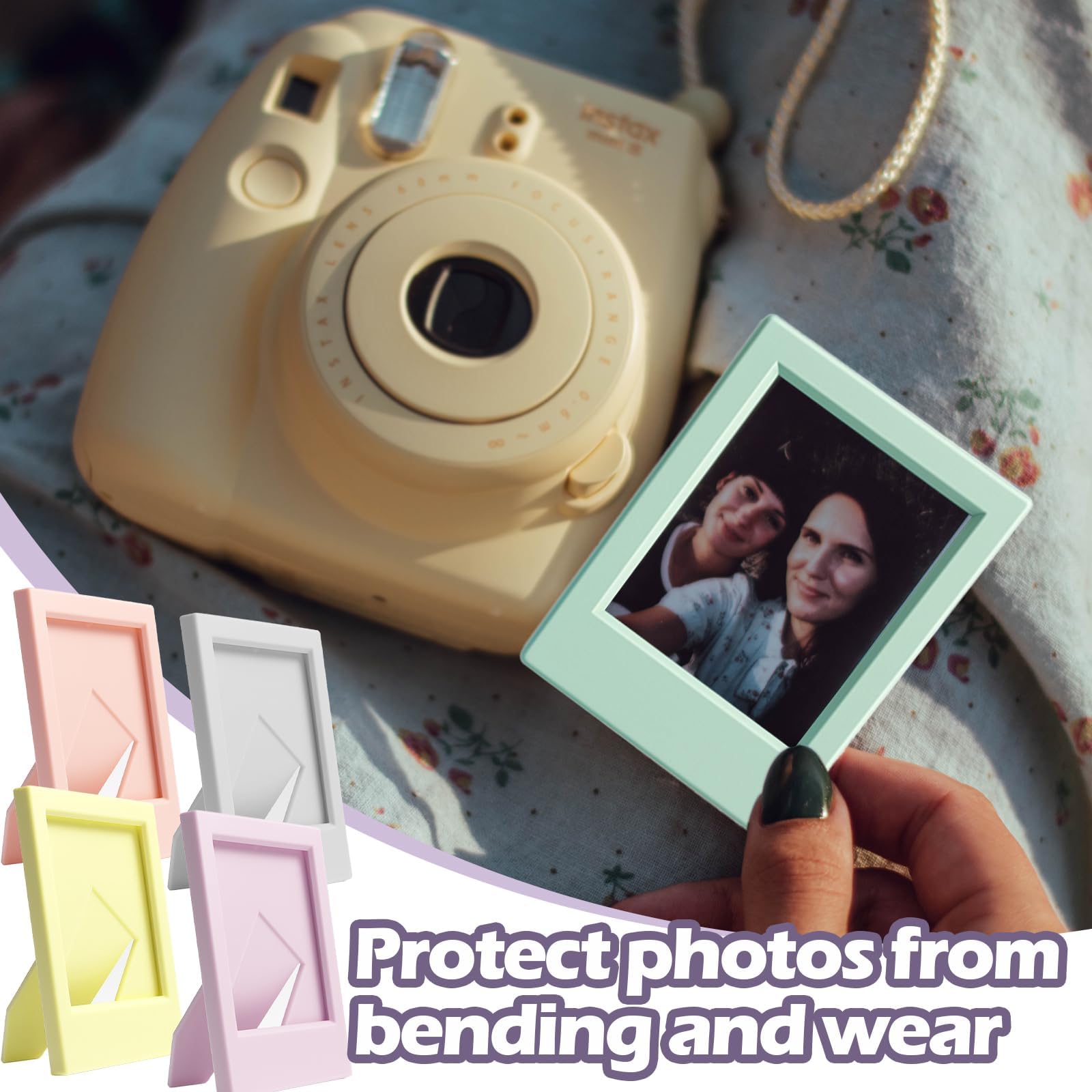 Confezione Da 16 Cornici Per Foto Fujifilm Instax Mini, 8 Colori, Con Supporto Da Tavolo (9,1 X 6,1 Cm)