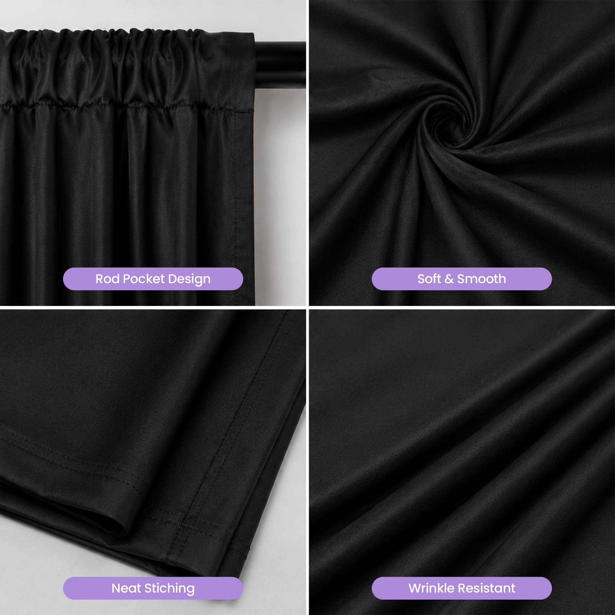 Event Decor Shop Czarne tło fotograficzne zaciemniające 190 g/m² poliester