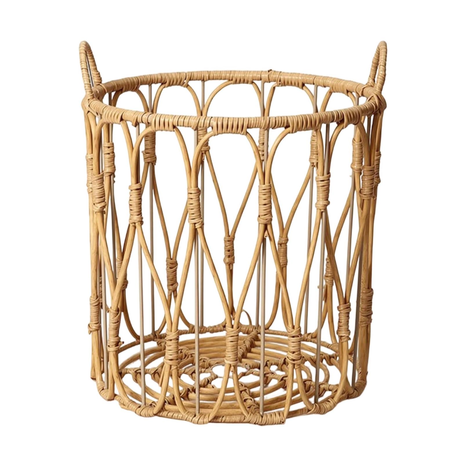 Gralara Cesto in Finto Rattan Versatile Cesto Intrecciato con Manici Resistente All'usura Cesta per Lavanderia, Camera da Letto, size to 1, style to 1