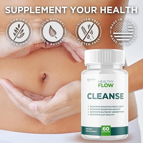 Miniatura 6 de Paquete de 2 cápsulas de limpieza de flujo saludable, píldoras probióticas oficiales HealthyFlow Cleanse con todos los ingredientes naturales,