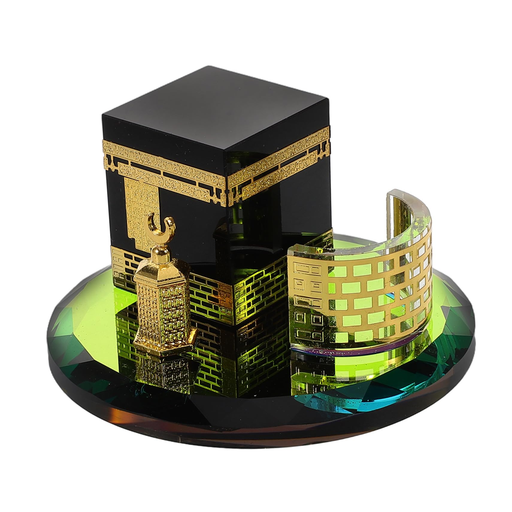 Kaaba en cristal ronde Toyvian haut de gamme ornement islamique lumineux