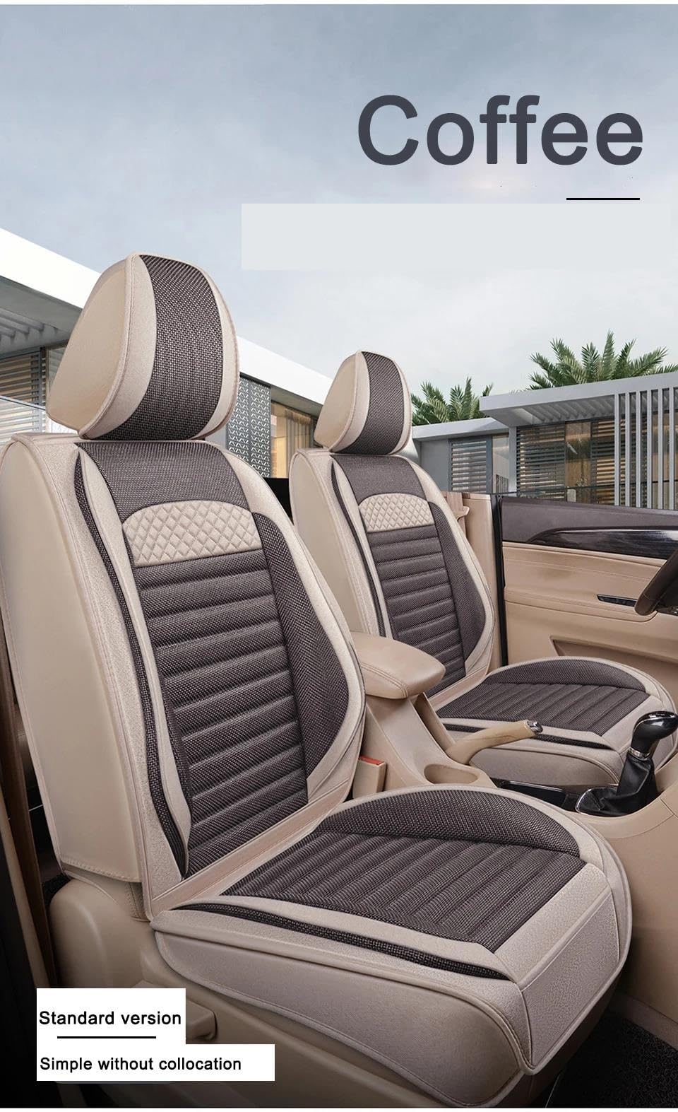 Auto-Sitzbezüge Für Stream Custom Vordersitzbezüge Für 2 Sitze, Zubehör Auto-Schonbezüge(Beige 2 seat)