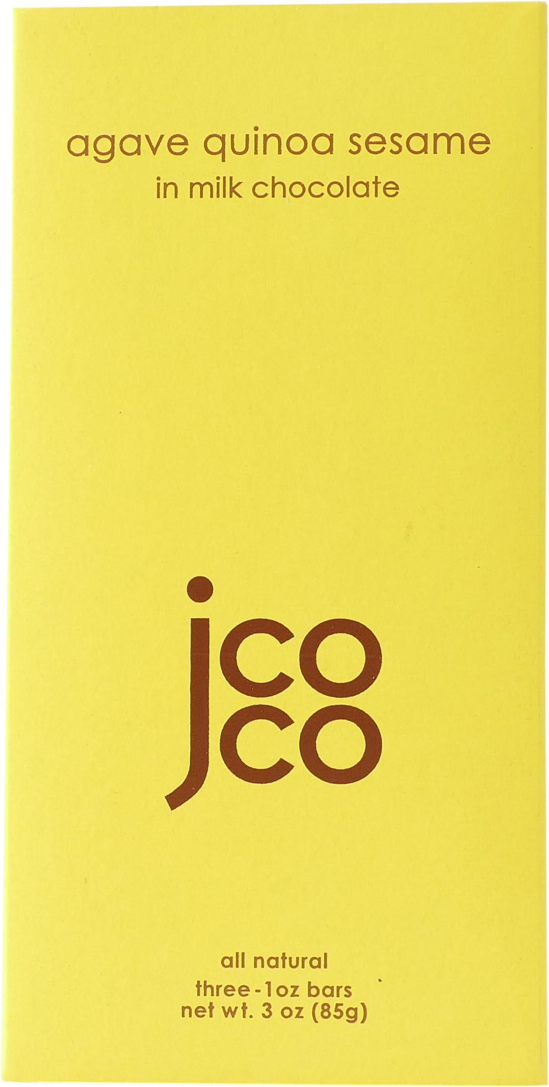 Jcoco Non GMO Chocolate Bars: Pack of 6, 3 ounce Gluten-free Chocolate Bars (Agave Quinoa Sesame)