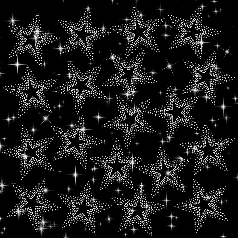 PH PandaHall Star Iron On Stickers 10pcs Bling Star Patches Clear Rhinestone Hotfix Transfer Bling DIY Iron On Rhinestone Stars Adhesive Applique for Jeans Dress Bags Hats Shoes Decoration