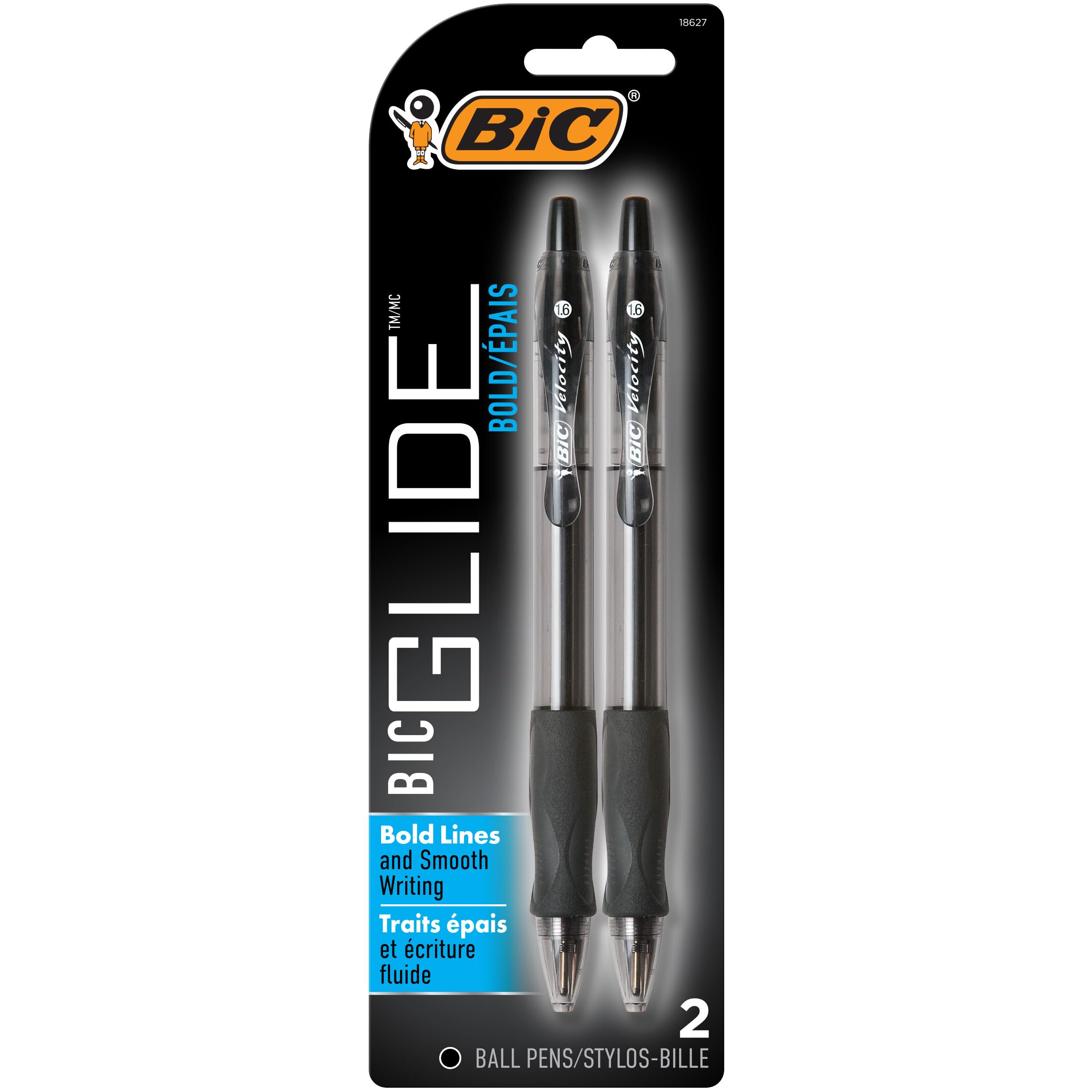 Atlantis Velocity Bold Ball Pen, Black 2 ea (Pack of 2)