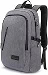 Sac à dos anti-vol Mancro avec port de chargement USB, convient aux ordinateurs portables de 15,6 po pour MacBook, sac à dos mince pour hommes et femmes, sac à dos d'ordinateur d'affaires, noir