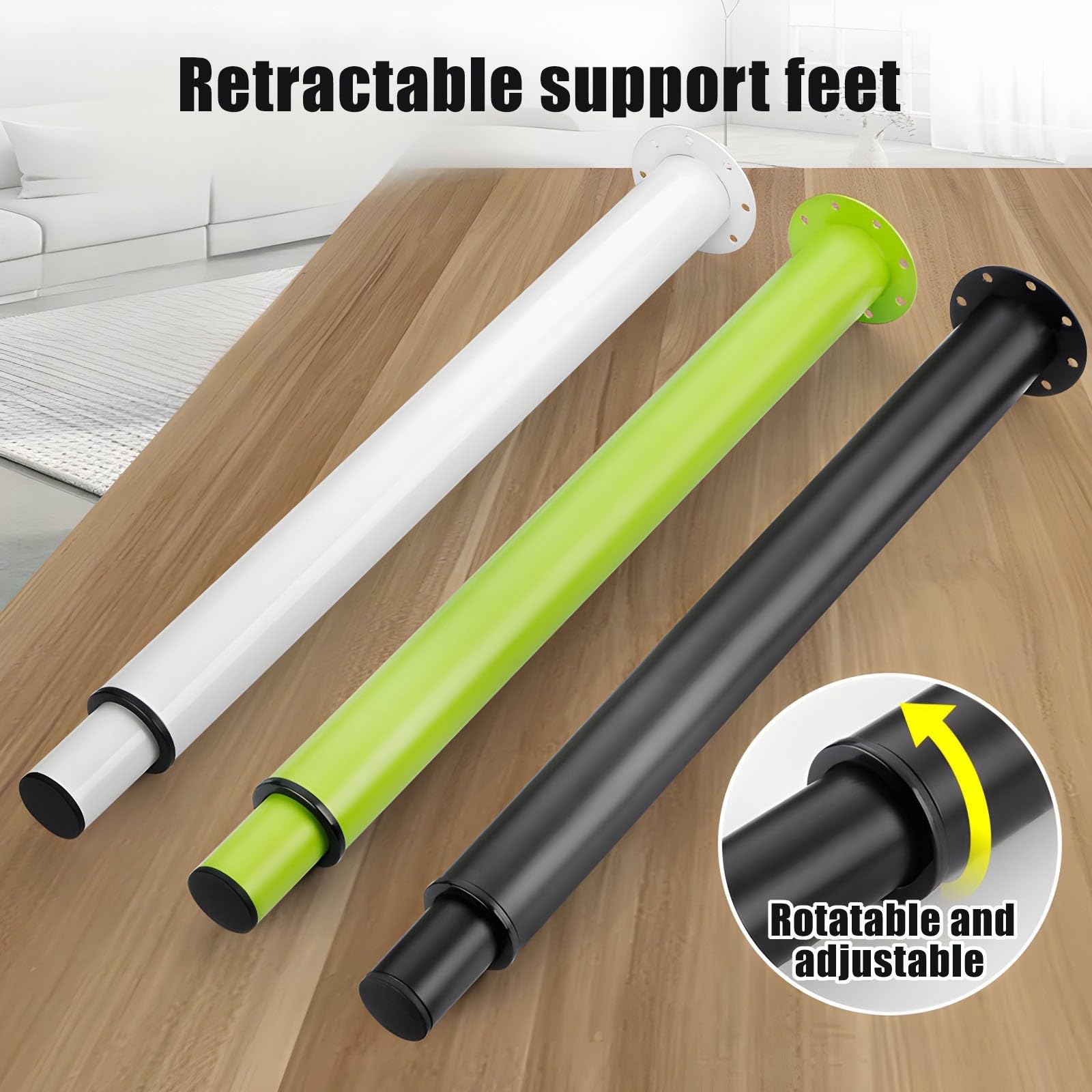 Metalowe nogi meblowe o regulowanej wysokości – wytrzymałe, 16,54/22/25,6 cala, do biurek i stołów, 2 szt.(Green,42cm/16.54inch)