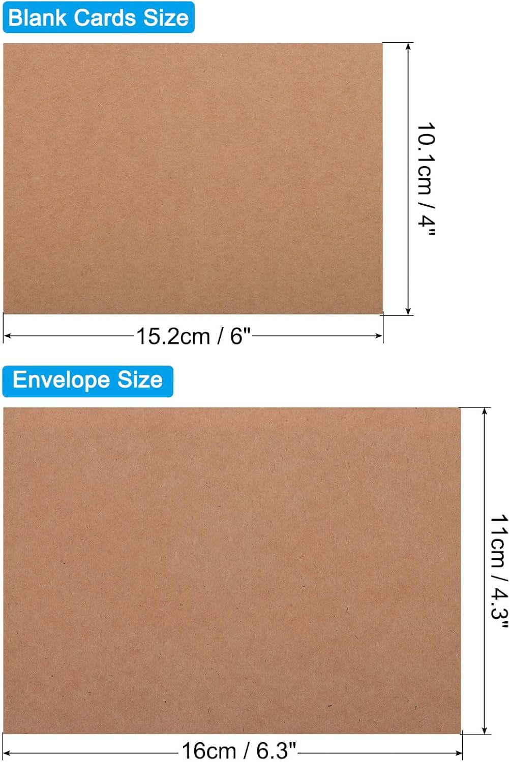 PATIKIL 空白カードと封筒4x6 100セット 空白ノートカードと封筒 招待状用カードストック ウェディング ご挨拶 DIY卒