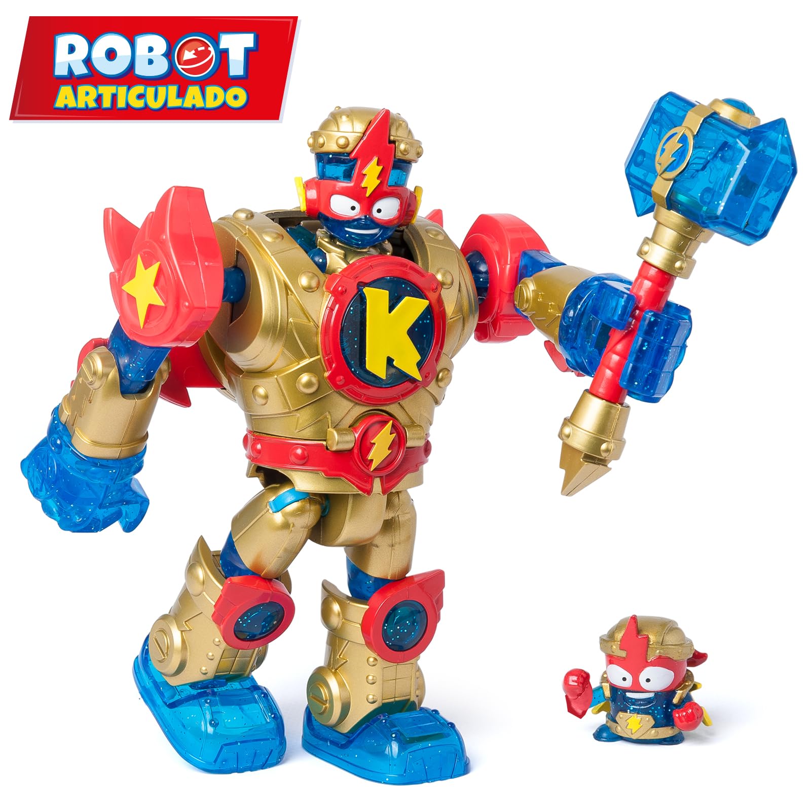 SUPERTHINGS Superbot Kazoom Power Golden Armor – Robot Kazoom Power articulado con Armadura Dorada y Accesorios de Combate. Incluye 1 Kazoom Kid y 1 SuperThing héroe exclusivos — view 2
