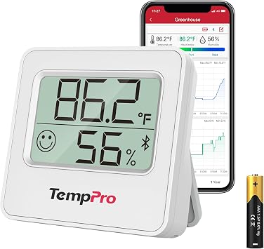 TempPro TempAir Bluetooth Digital Hygrometer Indoor Thermometer of 260FT | Humidity Meter with Smart App, Room Thermometer Humidity Gauge with Temperature Humidity Sensor