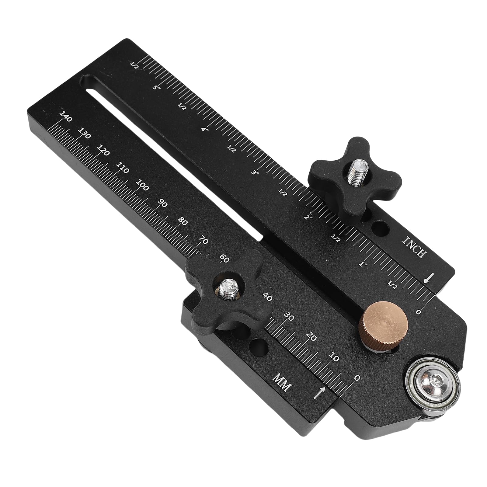 Jiawu Maschera per da Tavolo per Strappi Sottili e Veloci, Utensile in Alluminio per Carpentieri, Scanalatura a T da 3/8 X 3/4 Pollici, Ideale per Tagli Precisi, Nera