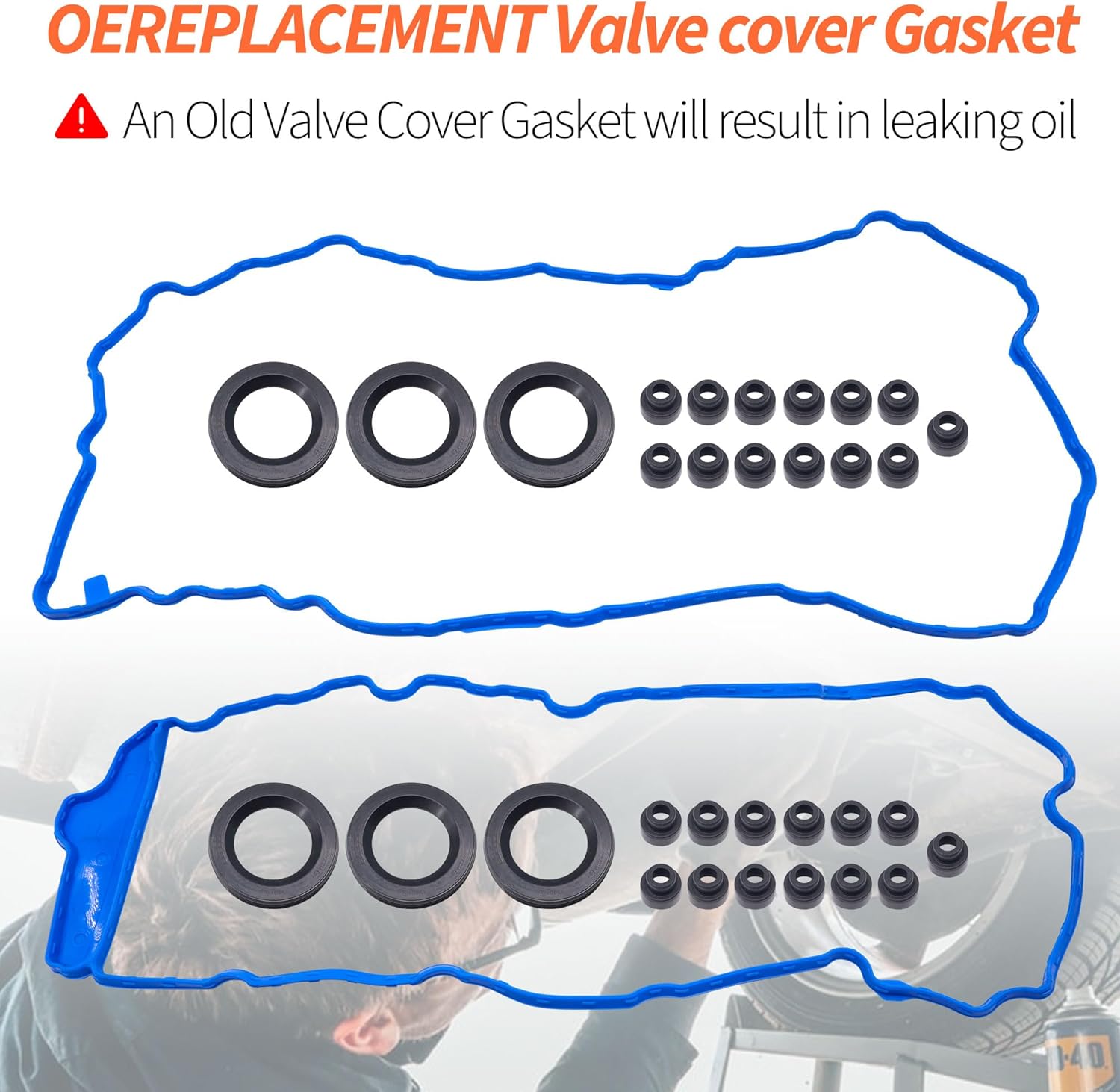 HiSport Engine Valve Cover Gasket Set - Compatible with GMC Acadia 3.6L V6 3564cc 217cid 2007-2008 - Replace VS50726R