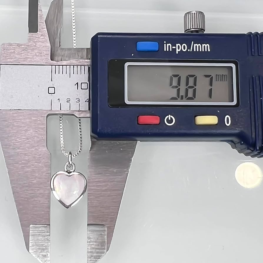 Amazon.com: Sterling Silver Heart Necklace, Mother of Pearl