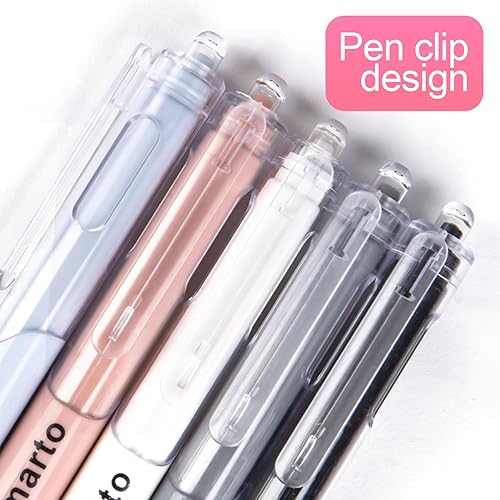 Miniatura 5 de Almarto Bolígrafos estéticos, paquete de 5 bolígrafos de tinta negra de gel de 0.020 in, retráctiles, punta fina, sin manchas y suaves, bonitos