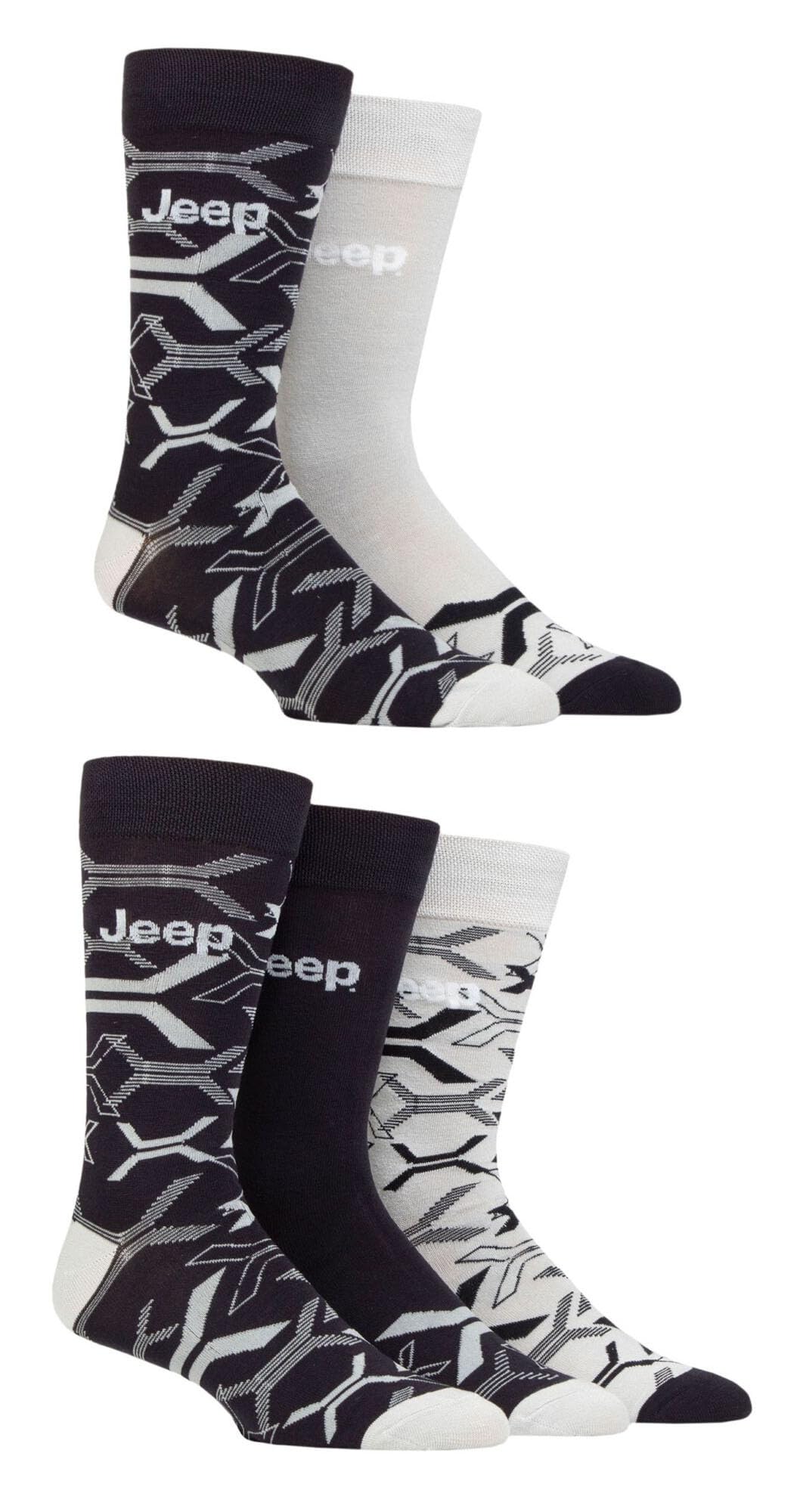 Jeep Men's Navy/Grey Bamboo Dress Socks 5 Pack Breathable Leisure Socks For Everyday Wear (6-11, )