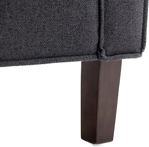 Miniatura 5 de Silla decorativa con otomana y almohada, carga de 300 libras de mediados de siglo, moderno sofá tapizado con patas de madera y cómodos brazos