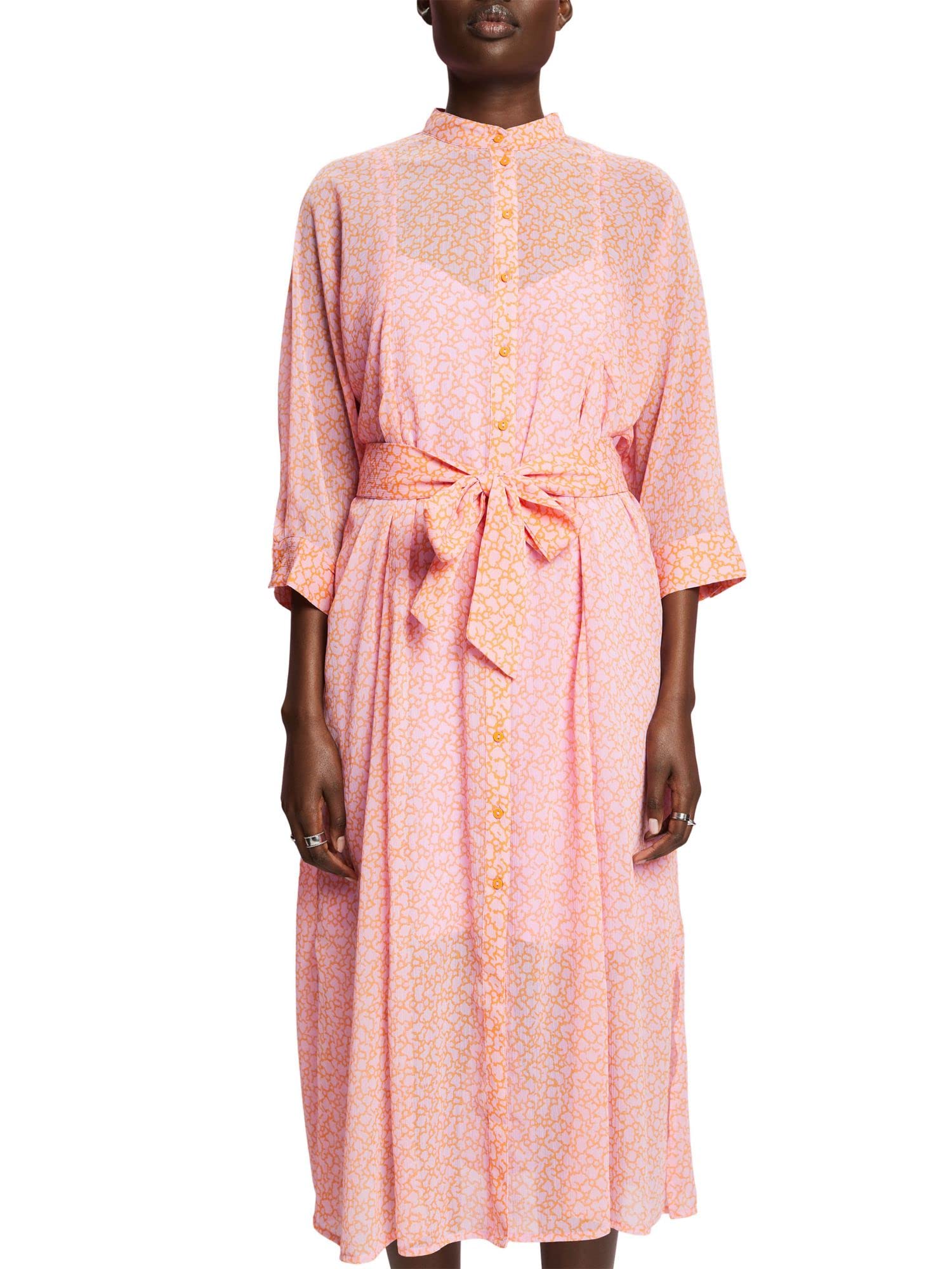 ESPRIT Midi Dress with All-Over Pattern, Fliederfarben, 14