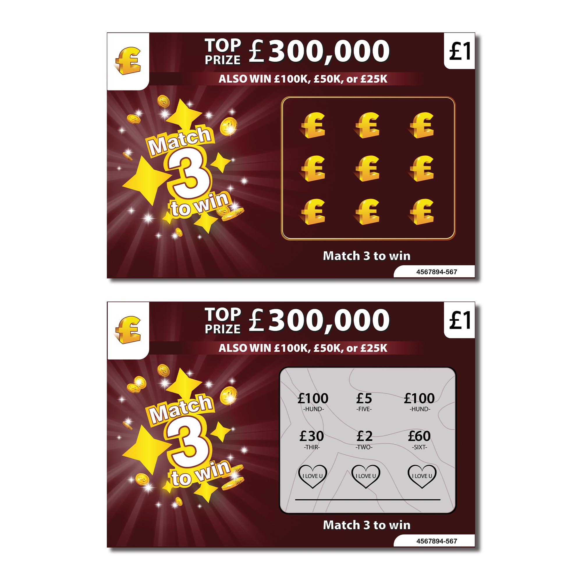I Love You Card, 2x I Love You! Lotto, A6 (105mm x 148mm)