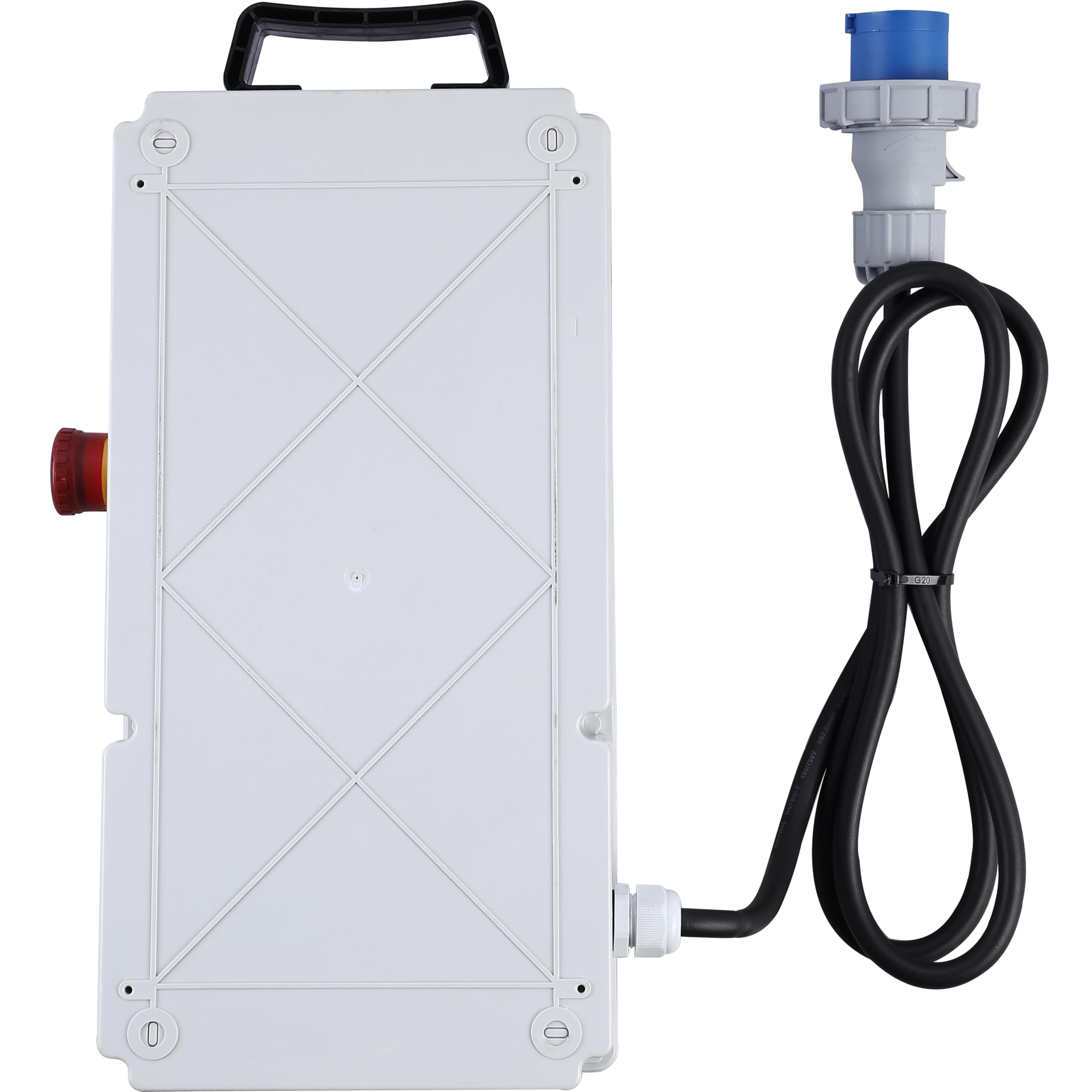 Electraline 60425 Quadro Elettrico di Distribuzione 4 Prese CEE 2P+T IP67, Spina CEE 2P+T, Cavo 1.7M H07RN-F 3G2.5, con interruttore differenziale RCD 30ma + 4 Interruttori magnetotermici MCB