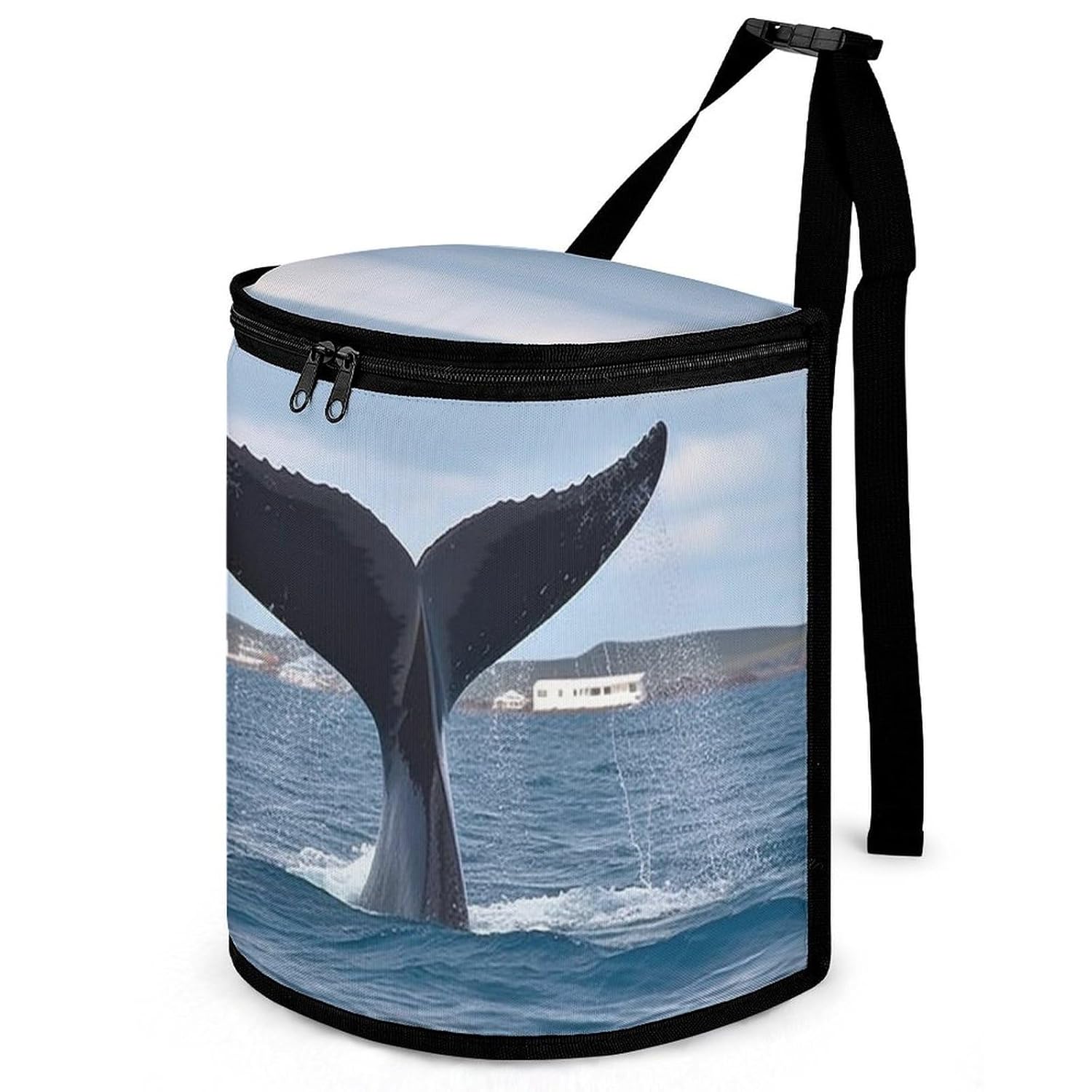 Hanging Car Trash Bag Whale Tail Printed Car Garbage Storage Bag Leakproof Car Trash Can Portable Garbage Storage Bags