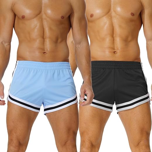 AIMPACT Shorts masculinos de malha camuflada para musculação atlética para treino