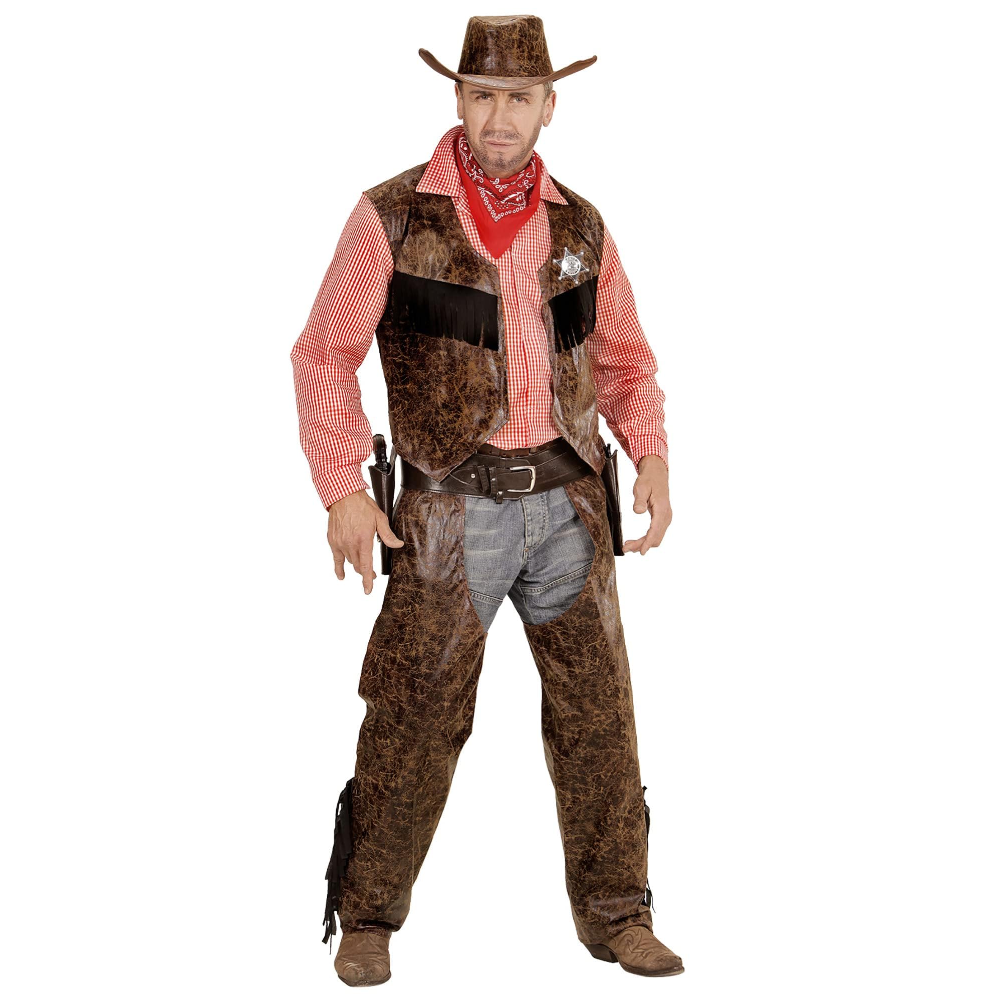 W WIDMANN MILANO Party Fashion - Cowboy Costume for Men, Wild West, Far West, Western, American, Carnival, Theme Parties, Size L