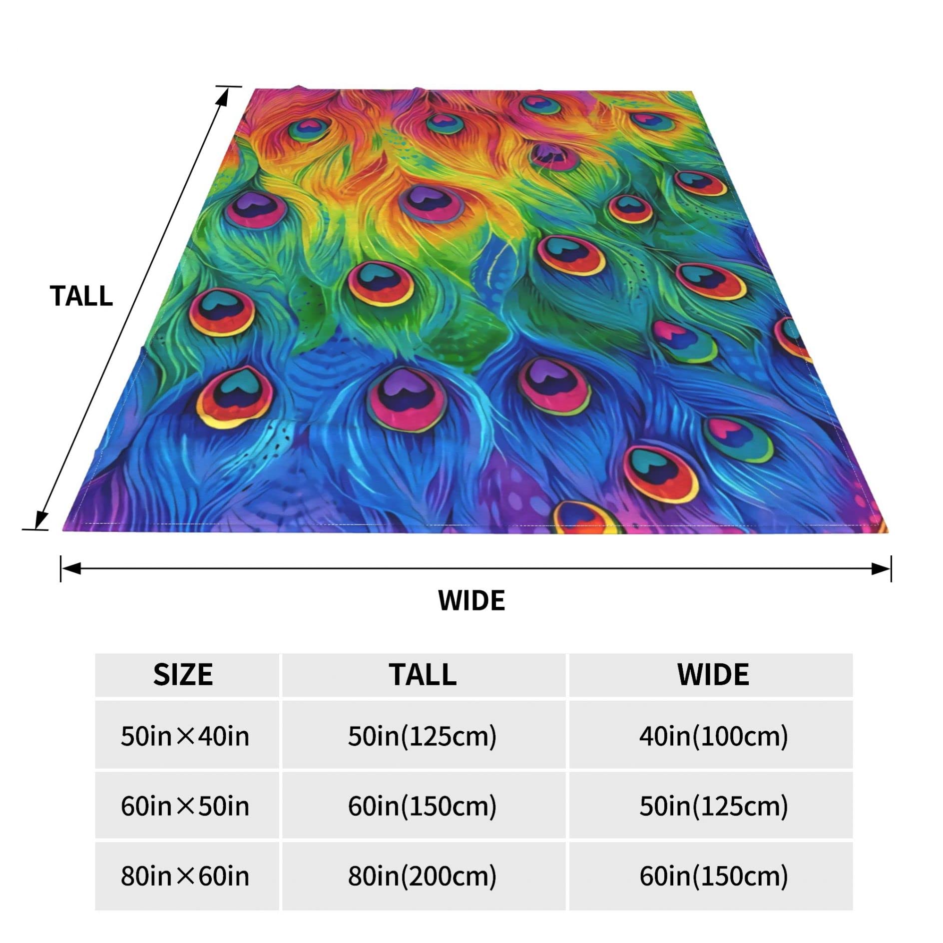 Pfauendecke Aus Flanell – 152,4 X 127 Cm, Weich & Warm – Für Couch, Bett, Büro, Als Geschenk