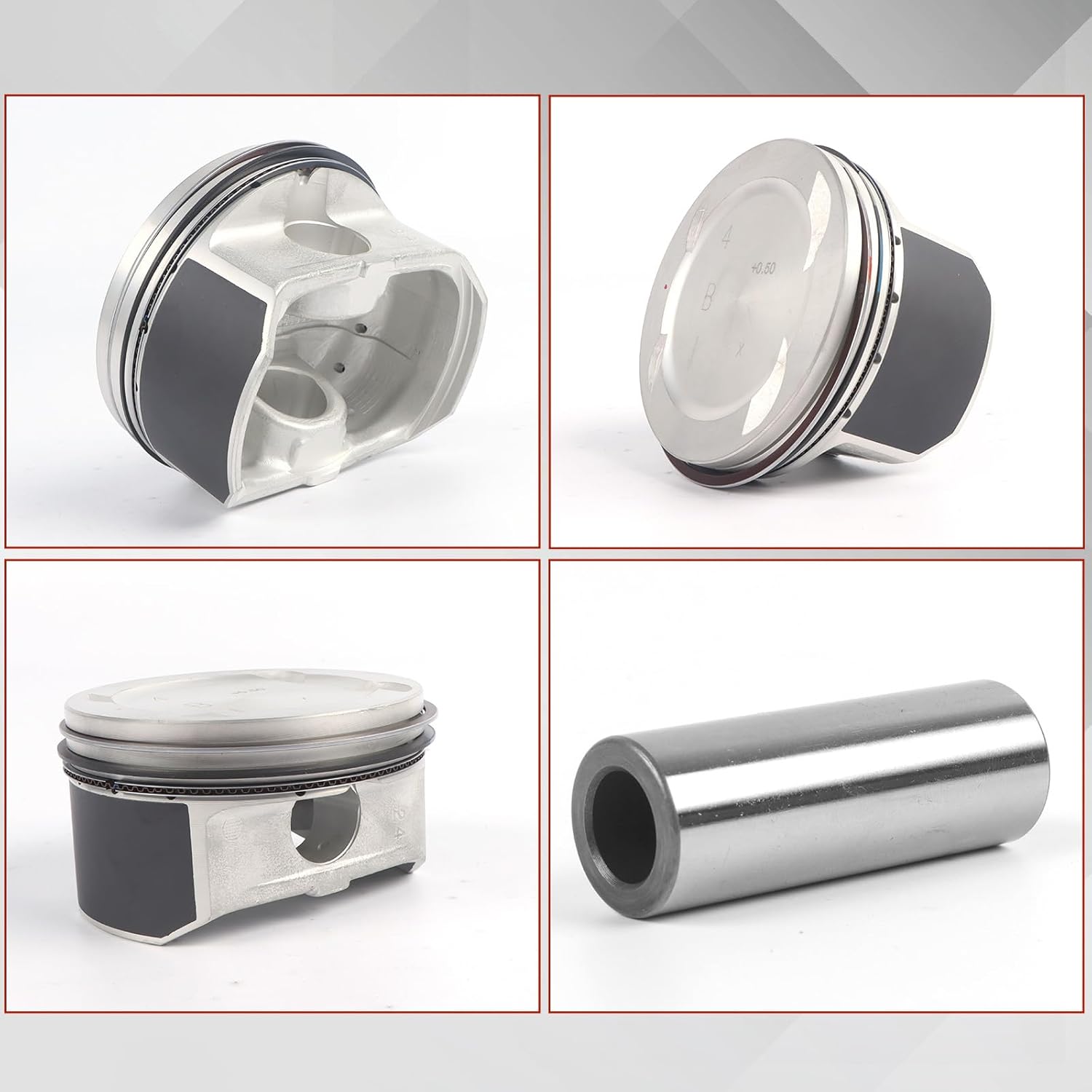 4 Engine Pistons Ring Set 23410-2G200 Fit for Sonata Sorento Forte Optima Sorento G4KE 2.4L 2007 2008 2009 2010 2011 2012 2013 2014 2015 2016 2017 2018 2019